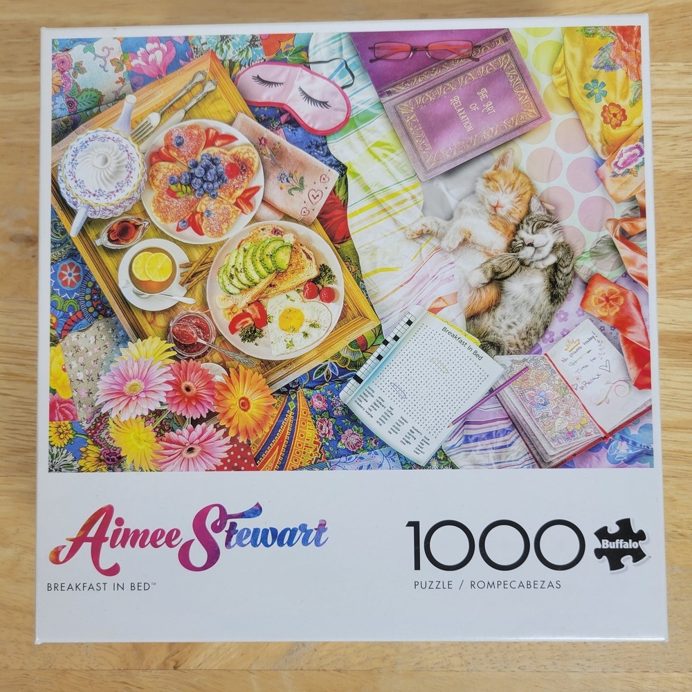 Buffalo Games Aimee Stewart Breakfast in Bed Jigsaw Puzzle 1000 Piece Complete
